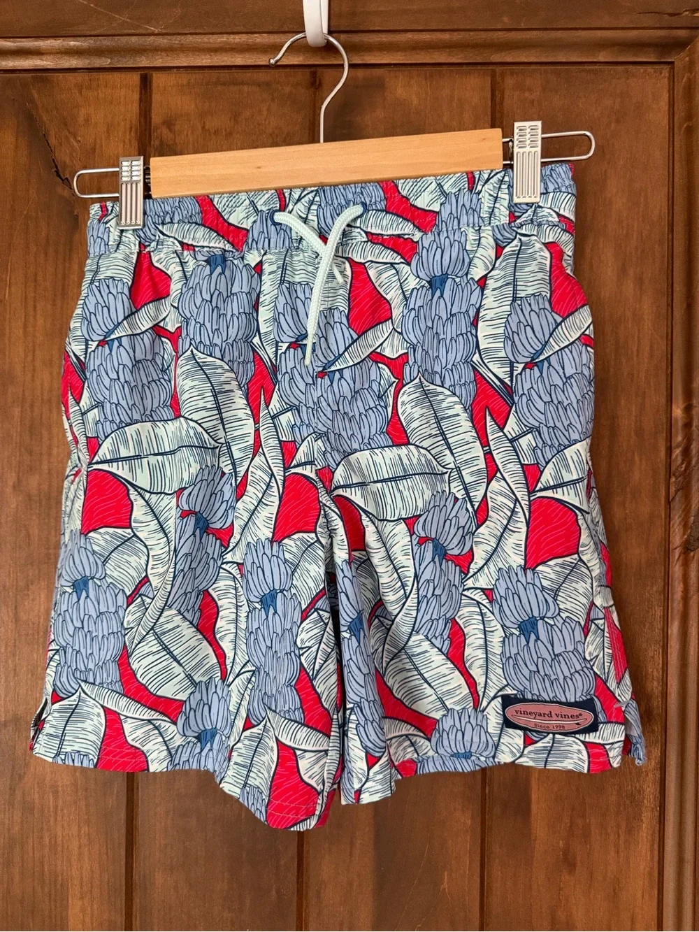 Vineyard Vines Chappy Swim Trunks | Boys Small | Tropical Print Swim Shorts